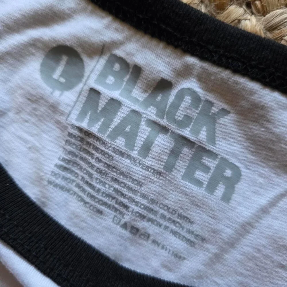 White and black "I need a hug, just don't touch me" ringer tee - Picture 4 of 4